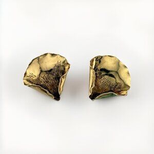 Vtg. Tiffany & Co. Angela Cummings 18k Yellow Gold Rose Petal Earrings 10g